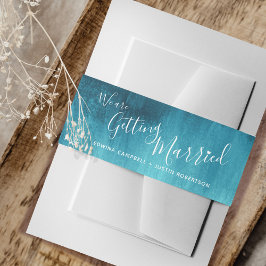 Wir heiraten Aqua-aquamarine abstrakte Kunst Einladungsbanderole
