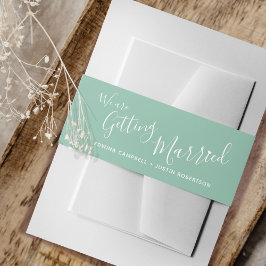 Wir heiraten eine mutierte grüne weiße Hochzeit Einladungsbanderole
