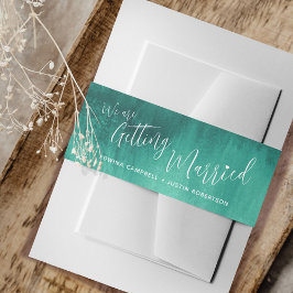 Wir heiraten Emerald abstrakt Hochzeit Einladungsbanderole