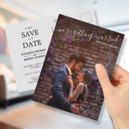 Wir heiraten Foto Hochzeit speichern das Datum Ankündigungspostkarte