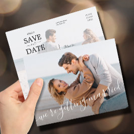 Wir heiraten Foto Hochzeit speichern das Datum Ankündigungspostkarte