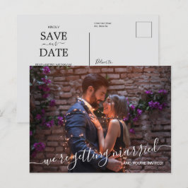 Wir heiraten Foto Hochzeit speichern das Datum Ankündigungspostkarte