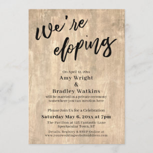 Wir heiraten Handschrift-Typografie auf hellem Hol Einladung
