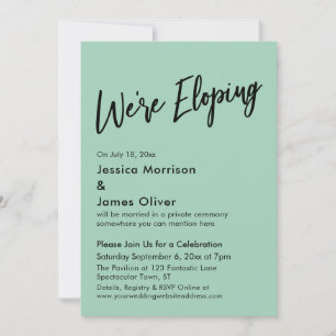 Wir heiraten heimlich Minimal Handwriting Light Gr Einladung
