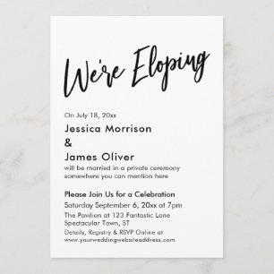 Wir heiraten heimlich Typography, Minimale Handsch Einladung