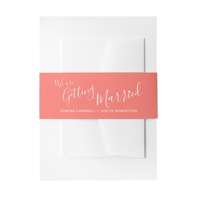 Wir heiraten lebende Korallenhochzeit Einladungsbanderole (Vorderseite Beispiel)