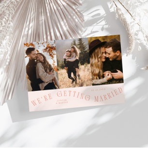Wir heiraten Multi-Foto Pfirsich Save The Date