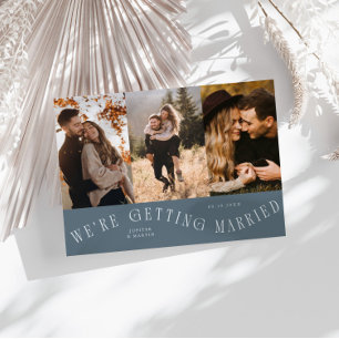 Wir heiraten Multi Foto Schieferblau Save The Date
