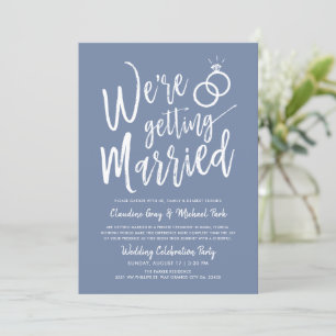 Wir heiraten Post-Hochzeitstaube Blau Einladung