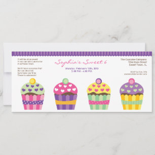 Wir "Herz" Cupcakes Long Einladung