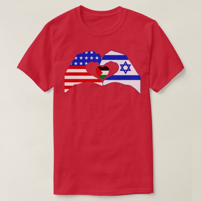 Wir Herz USAPalestine Patriot Series T-Shirt (Design vorne)