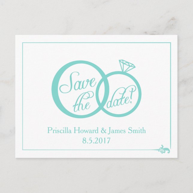 Wir Hochzeit speichern das Datum Postkarte (weiß) (Vorderseite)