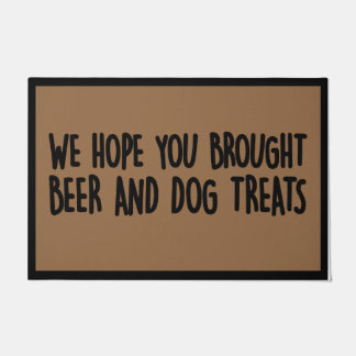 Wir hoffen, dass du Wein und Hunde Leckereien gebr Fußmatte