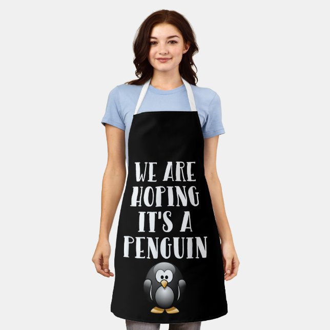 Wir hoffen, dass es eine Pinguin-Schwangere ist Schürze (Getragen)