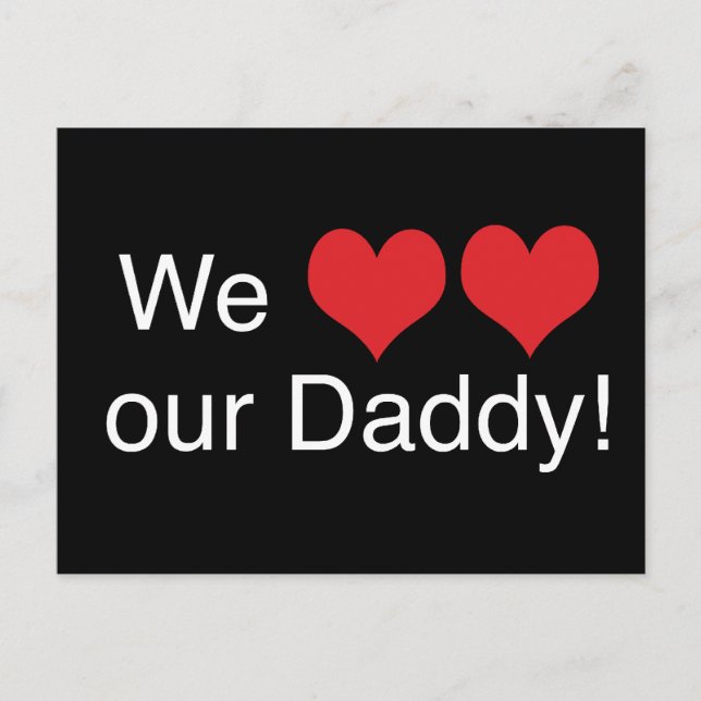 Wir hören Daddy Postkarte (Vorderseite)