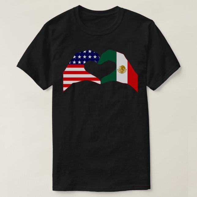 Wir hören USA Mexico Patriot Flag Serie T-Shirt (Design vorne)