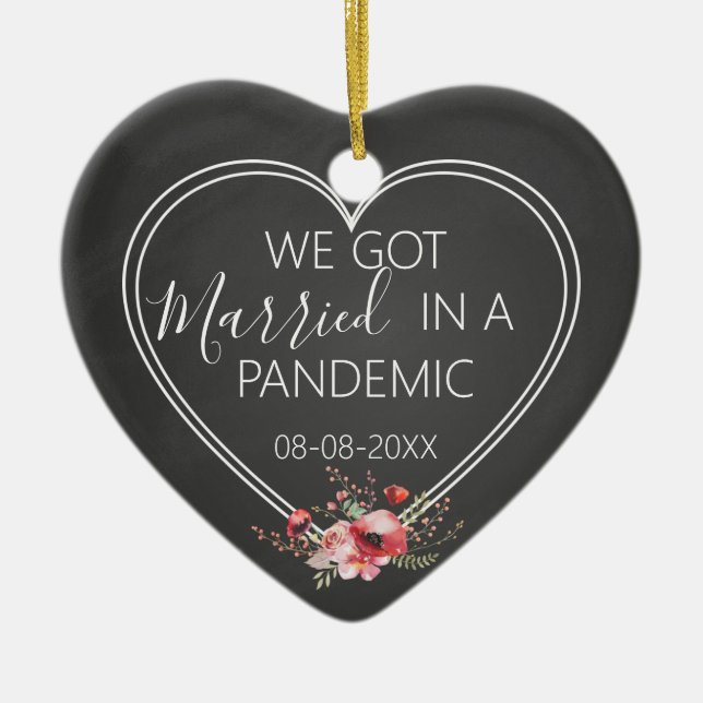 wir in einer pandemischen ersten Hochzeitsfeier ve Keramik Ornament (Vorne)
