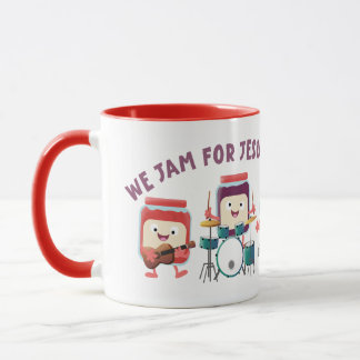 Wir jammen für Jesus süße Bibelvers Cartoon Tasse