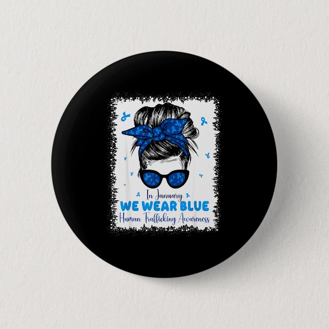 Wir Januar Blau Menschenhandelsbewusstsein Button (Vorderseite)