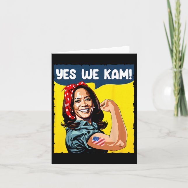 Wir Kam Rosie The Riveter für Präsident Kamala Har Karte (Vorderseite)