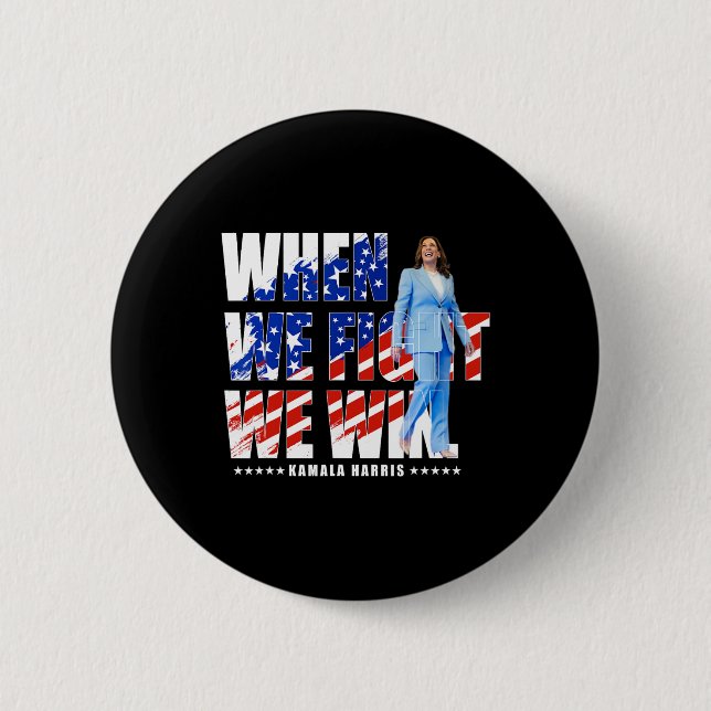 Wir kämpfen für Präsident 1 gegen Harris 2024 Kama Button (Vorderseite)