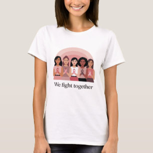 Wir kämpfen gemeinsam Brustkrebs-Bewusstseins-Desi T-Shirt
