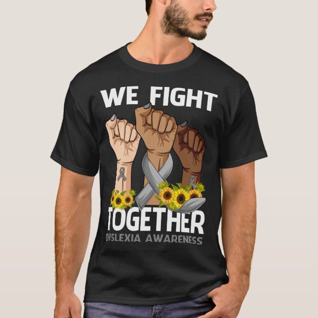 Wir kämpfen gemeinsam mit DYSLEXIA AWARENESS Sonne T-Shirt (Vorderseite)