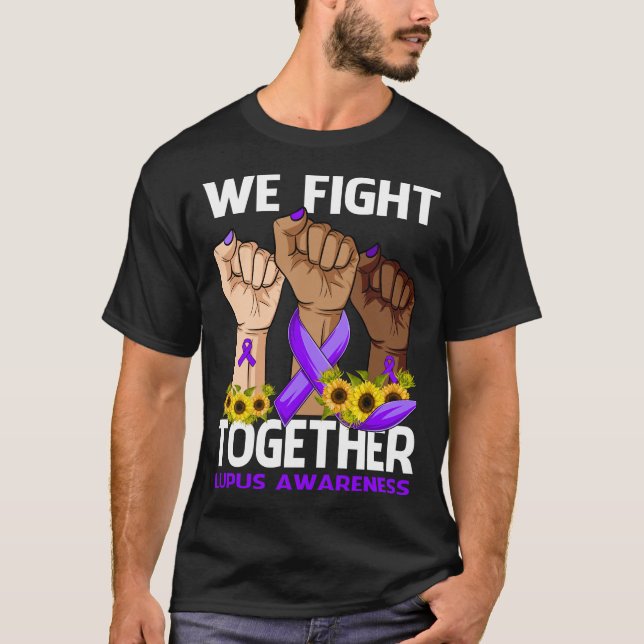 Wir kämpfen gemeinsam mit LUPUS AWARENESS Sonnenbl T-Shirt (Vorderseite)