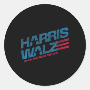Wir kämpfen um Kamala Harris Cat Lady Boho Runder Aufkleber