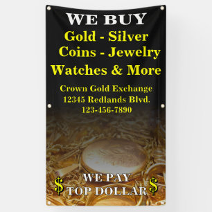 Wir kaufen Gold Silber Münzen Schmuck Seitenwand  Banner
