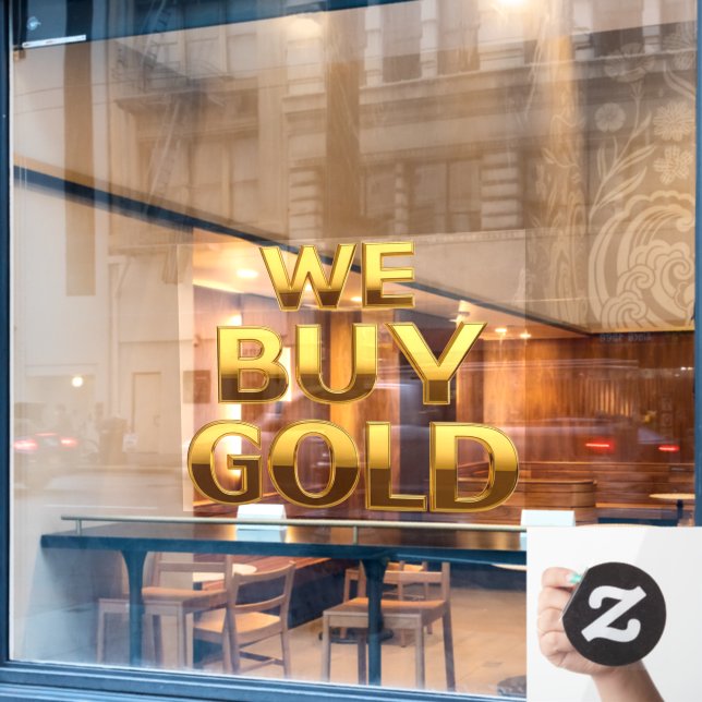 Wir kaufen Gold Wertvoll Metals Shop Fensteraufkleber (Café-Fenster)