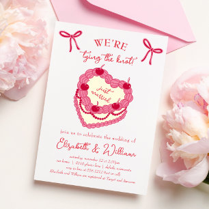 Wir knüpfen den Knoten Coquette Cherry Hochzeit Einladung