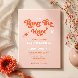 Wir knüpfen den Knoten Retro Moderne Hochzeit Einladung