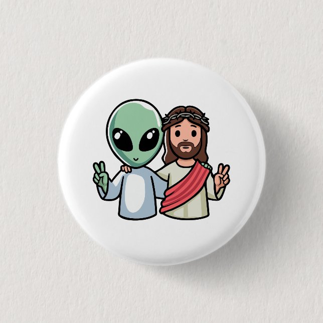 Wir kommen in Frieden Button (Vorderseite)