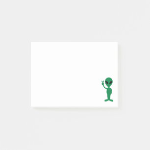 Wir kommen in Friedenskleine grüner Post-it Klebezettel
