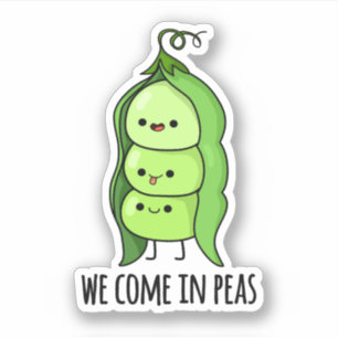 Wir kommen in Peas Funny Pea Puff Aufkleber