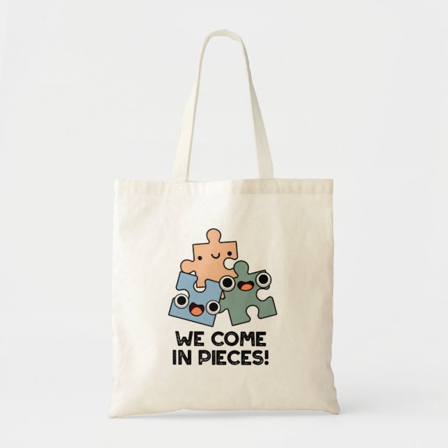 Wir kommen in Pieces Funny Jigsaw Pub Tragetasche (Vorne)