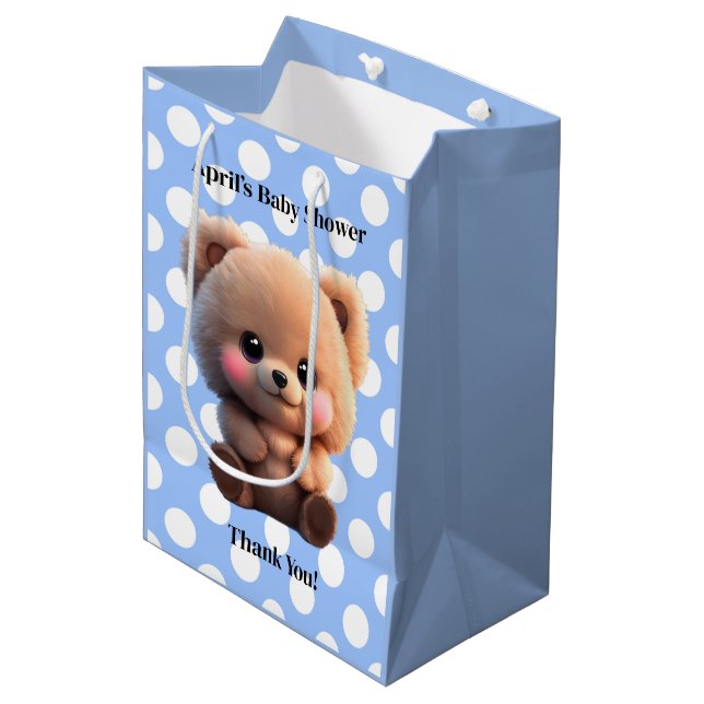Wir können Baby Shooting Teddy Bär Punkt Mittlere Geschenktüte (Vorderseite Schrägansicht)
