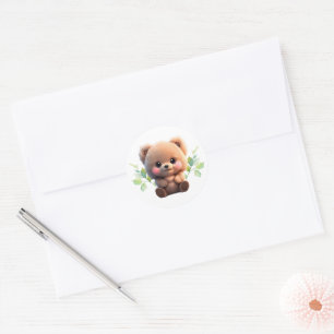 Wir können Baby Shooting Teddy Bär Runder Aufkleber