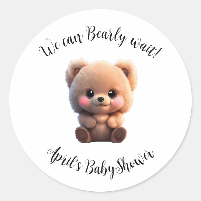 Wir können Baby Shooting Teddy Bär Runder Aufkleber (Vorderseite)
