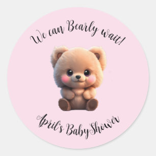 Wir können Baby Shooting Teddy Bär Runder Aufkleber