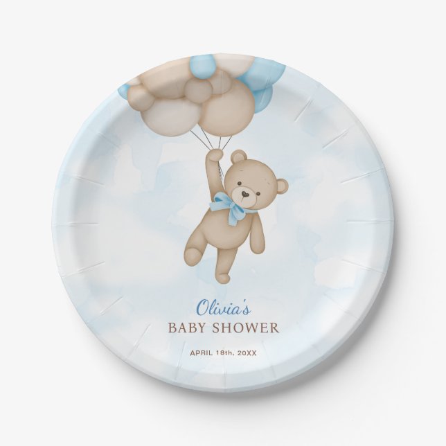Wir können Babydusche frühzeitig abwarten Pappteller (Vorderseite)