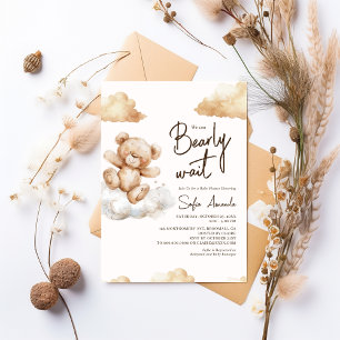 Wir können Bear Cloud Baby Dusche warten Einladung