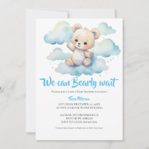 Wir können Bearly Wartezeit Baby Bärendusche Einladung