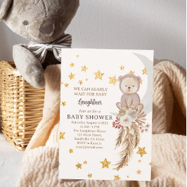 Wir können Boho Bear Moon Babydusche frühzeitig ab Einladung