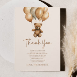 Wir können Boho Teddy Bear Baby Dusche frühzeitig  Dankeskarte