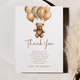 Wir können Boho Teddy Bear Baby Dusche frühzeitig Dankeskarte