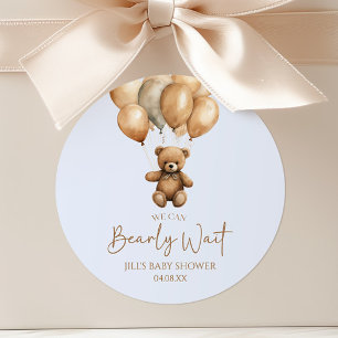 Wir können Boho Teddy Bear Baby Dusche frühzeitig  Runder Aufkleber