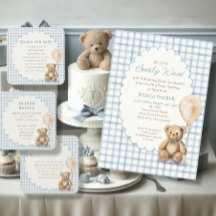 Wir können den Teddybären-Jungen-Babyshower kaum e