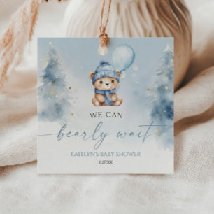 Wir können den Winter-Teddybär-Babyshower kaum erw Geschenkanhänger